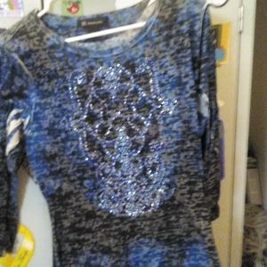 Long sleeve rhinestone top